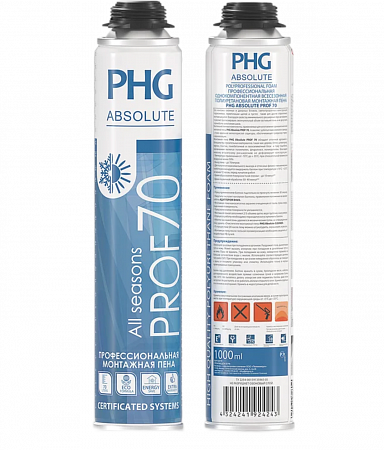 Профессиональная всесезонная монтажная пена PHG Absolute PROF 70 с выходом до 70 л. 1000 ml